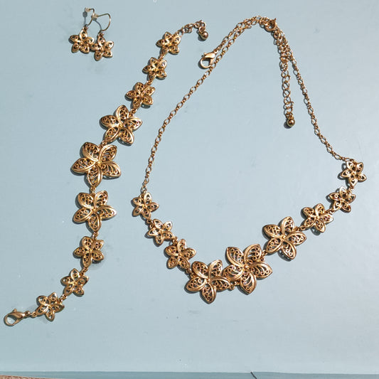 Matching necklace bracelet and earrings set