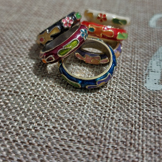 Designer Enamel Rings