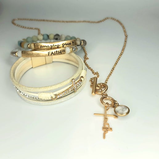 4 pc bracelet necklace set