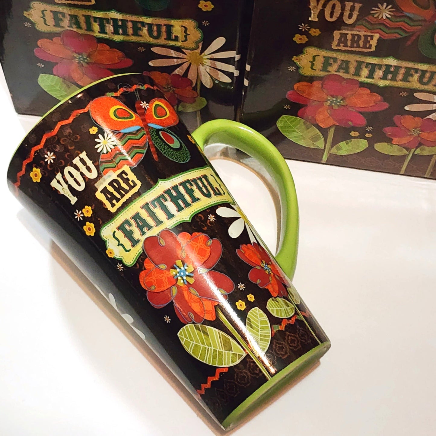 Stoneware scripture mug