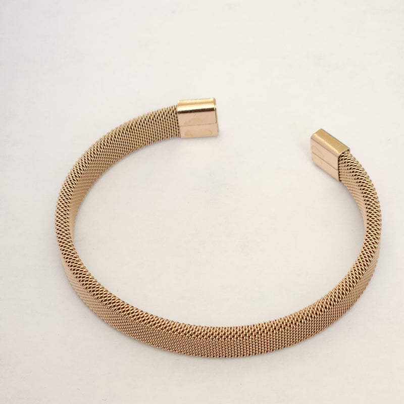 Stainless steel mesh cuff bracelet