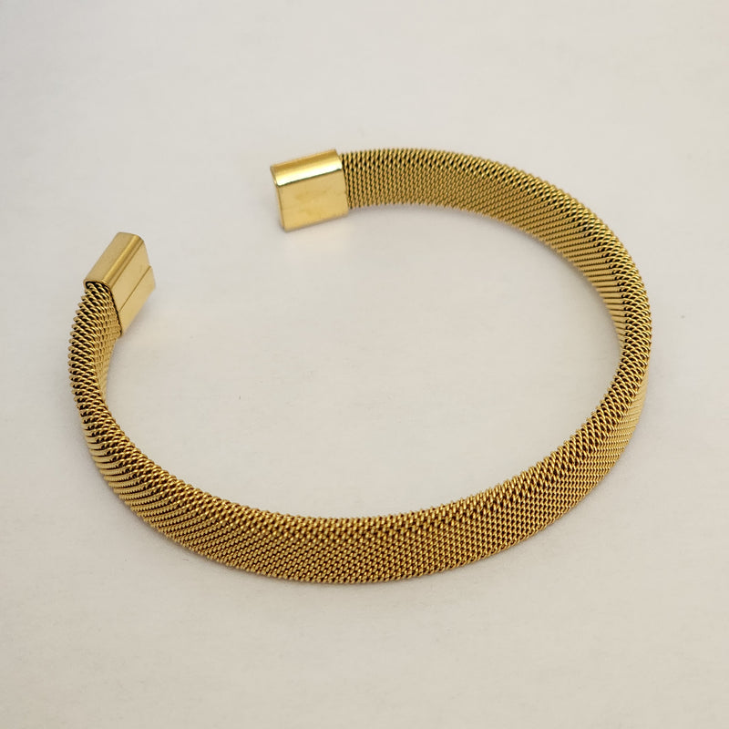 Stainless steel mesh cuff bracelet