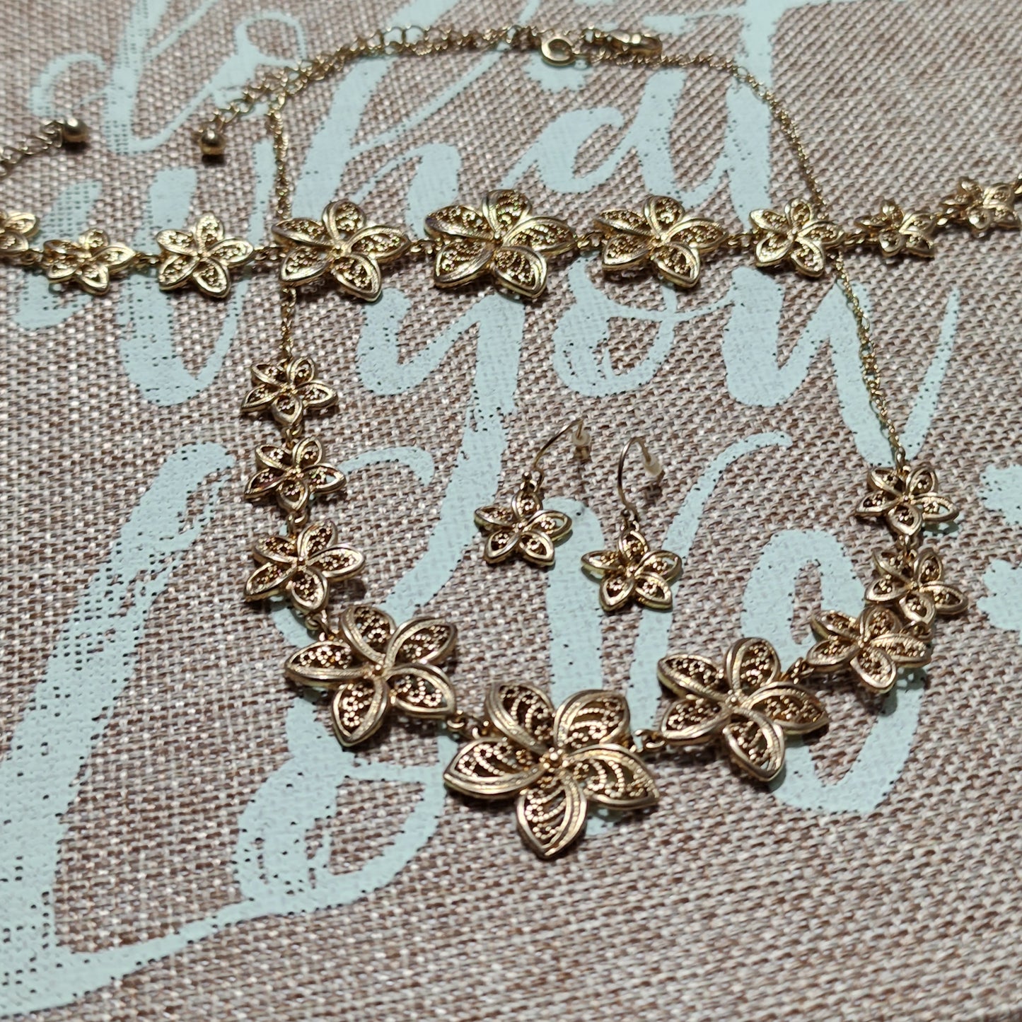 Matching necklace bracelet and earrings set
